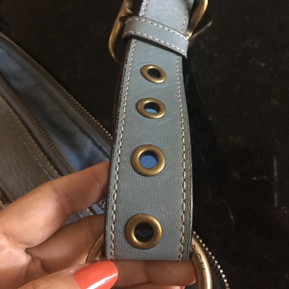 Authentic Coach signature Demi bag- khaki & blue - Picture 5 of 5